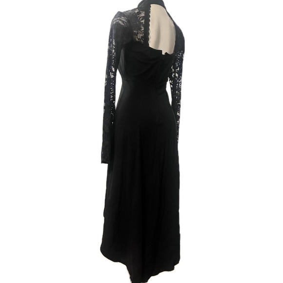 SOLD - TRIPP NYC Vintage Gothic Black Hi-Low Long Sleeved Lace with Front Choker - Picture 7 of 8